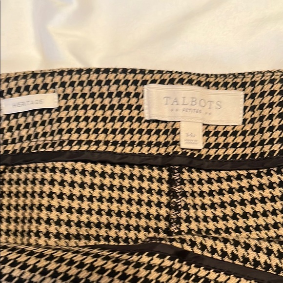Talbots Brown Houndstooth Straight Leg Pants - Picture 7 of 11